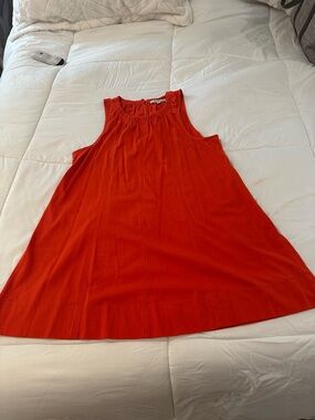 LOFT Red Sleeveless A-Line Dress